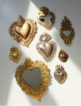 Coeur exvoto love déco boho doré - Boutique L'anana(s)
