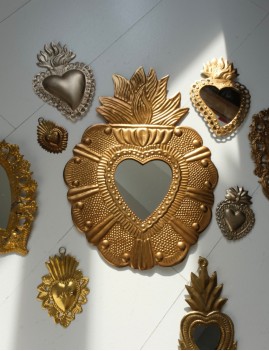Coeur exvoto love déco hippie chic doré - Boutique L'anana(s)