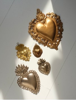 Coeur exvoto love déco bohemian girl doré - Boutique L'anana(s)