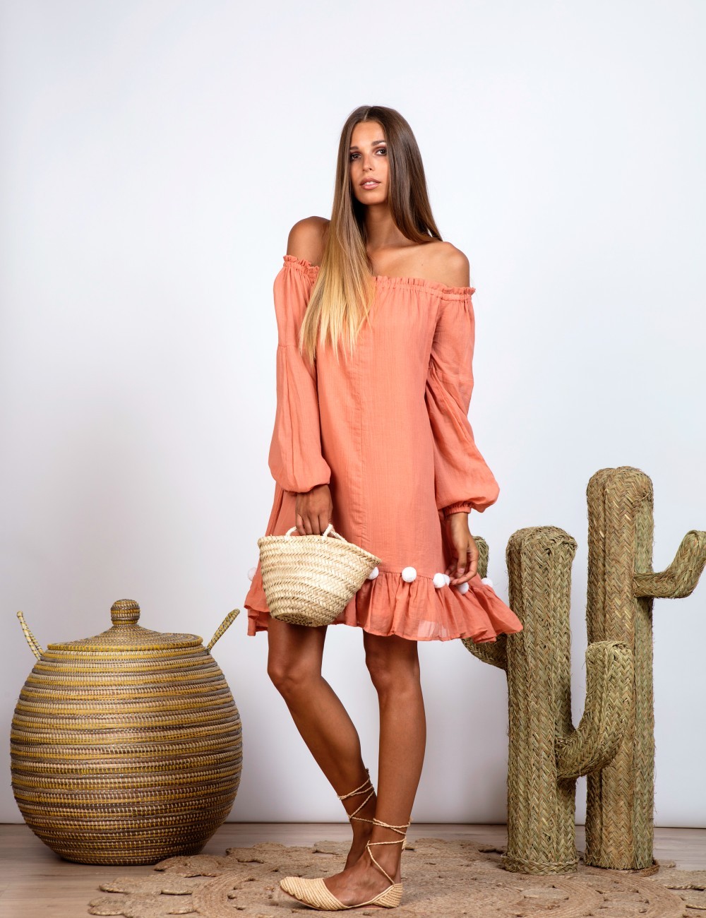 Robe épaules dénudées bohème - Boutique L'anana(s)