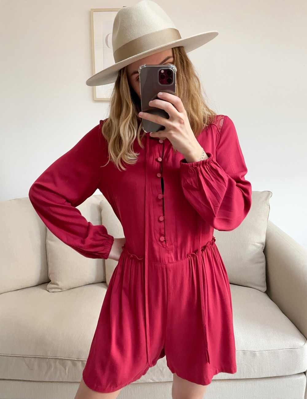 Combishort rouge hippie - Boutique L'anana(s)