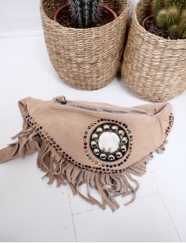 Banane frange beige pierre et clous - Boutique l'anana(s)