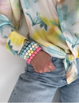 Bracelet en perles rose hippie chic - Boutique L'anana(s)