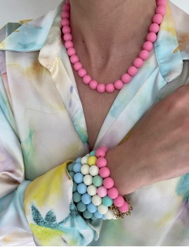 Bracelet en perles rose gipsy - Boutique L'anana(s)