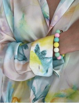 Bracelet en perles jaune - Boutique L'anana(s)