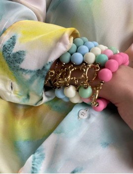 Bracelet en perles jaune hippie - Boutique L'anana(s)