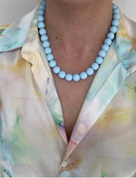 Collier en perles bleu bohème - Boutique L'anana(s)