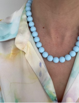 Collier en perles bleu hippie - Boutique L'anana(s)