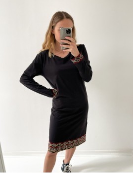 Robe noire brodée gipsy - Boutique L'ananas