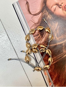 Bracelet coquillages dorés hippie CAURI7 - Boutique L'ananas