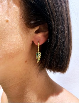 Mini créole aile strass multicolore hippie chic- Boutique L'ananas