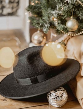Chapeau 100% laine noir ESMEE hippy chic- Boutique L'anana(s)