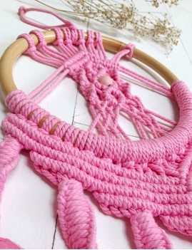 Petit attrape-rêve rose bohemian girl - Boutique L'anana(s)