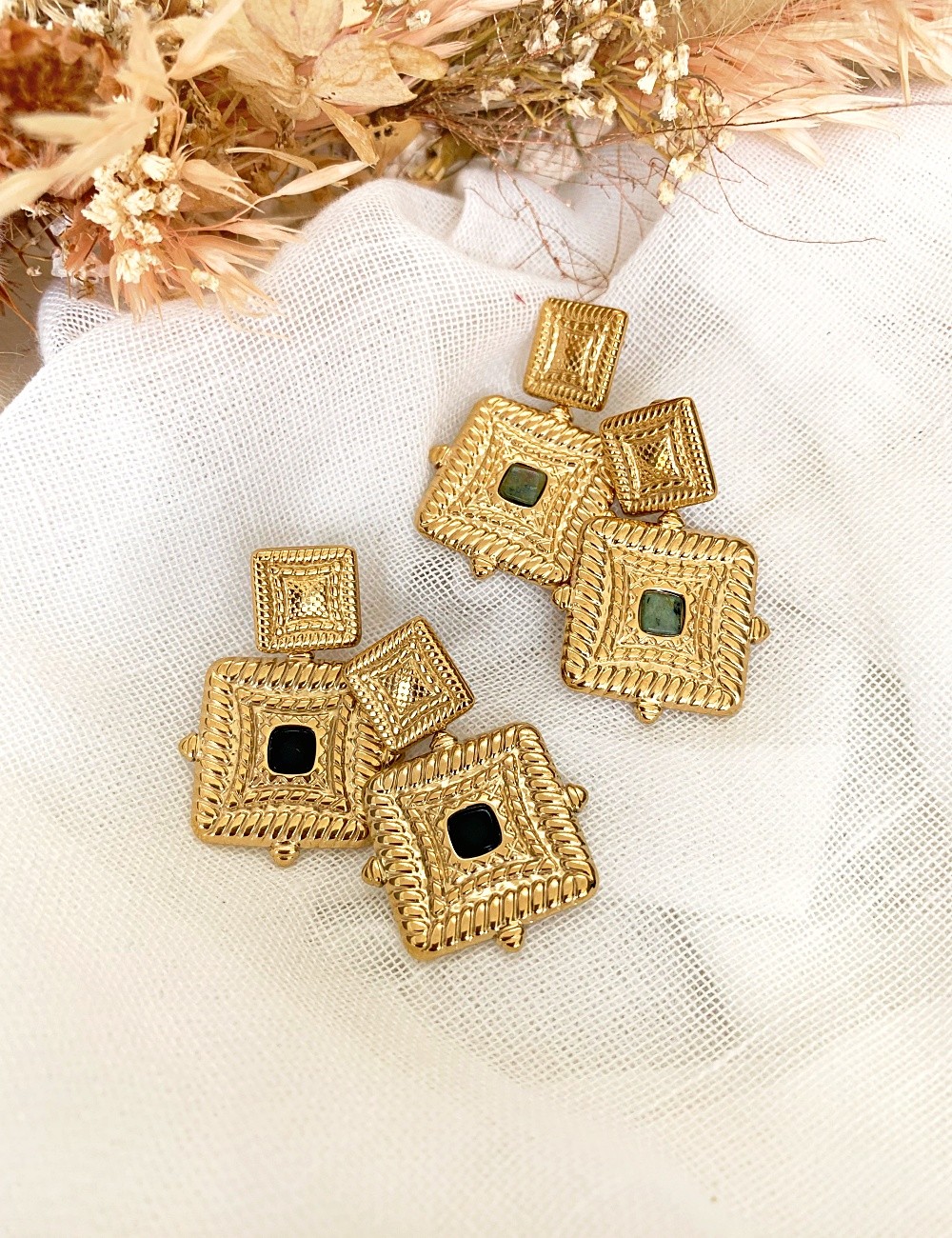 Boucle d'oreille noir - Boutique L'ananas