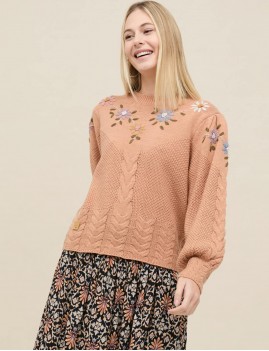 Pull en maille brodé - Boutique l'ananas