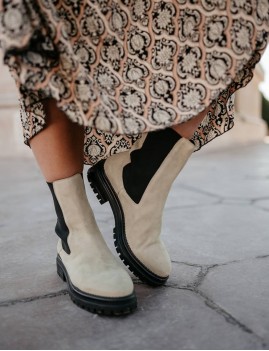 Boots cuir nubuck - Boutique L'ananas