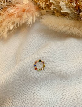 Boucle d'oreille mono cercle couleurs - Boutique l'ananas