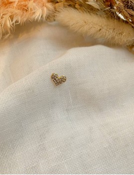Boucle d'oreille mono coeur blanc - Boutique l'ananas