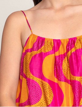 Robe dos nu imprimée strass - Boutique L'ananas