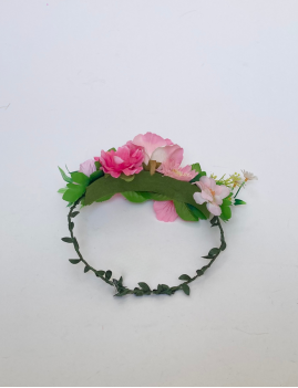 Couronne de fleurs ROSE bohème - Boutique l'anana(s)