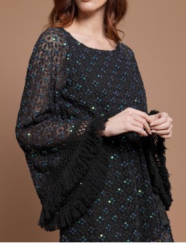Robe courte sequin manches évasées - Boutique l'anana(s)