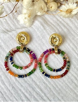 Boucles d'oreilles multicolor boho - Boutique L'anana(s)