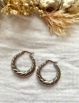 Boucles créoles argentées - Boutique L'anana(s)