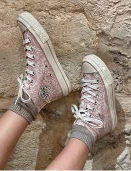 Baskets en toile montantes rose - Boutique L'aNana(s)