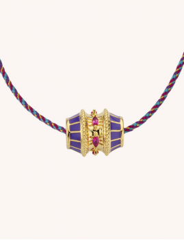 Collier bohème violet MYABAY - Boutique L'ananas