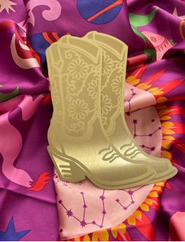 Marque page laiton doré bottes cowboy - boutique l'anana(s)