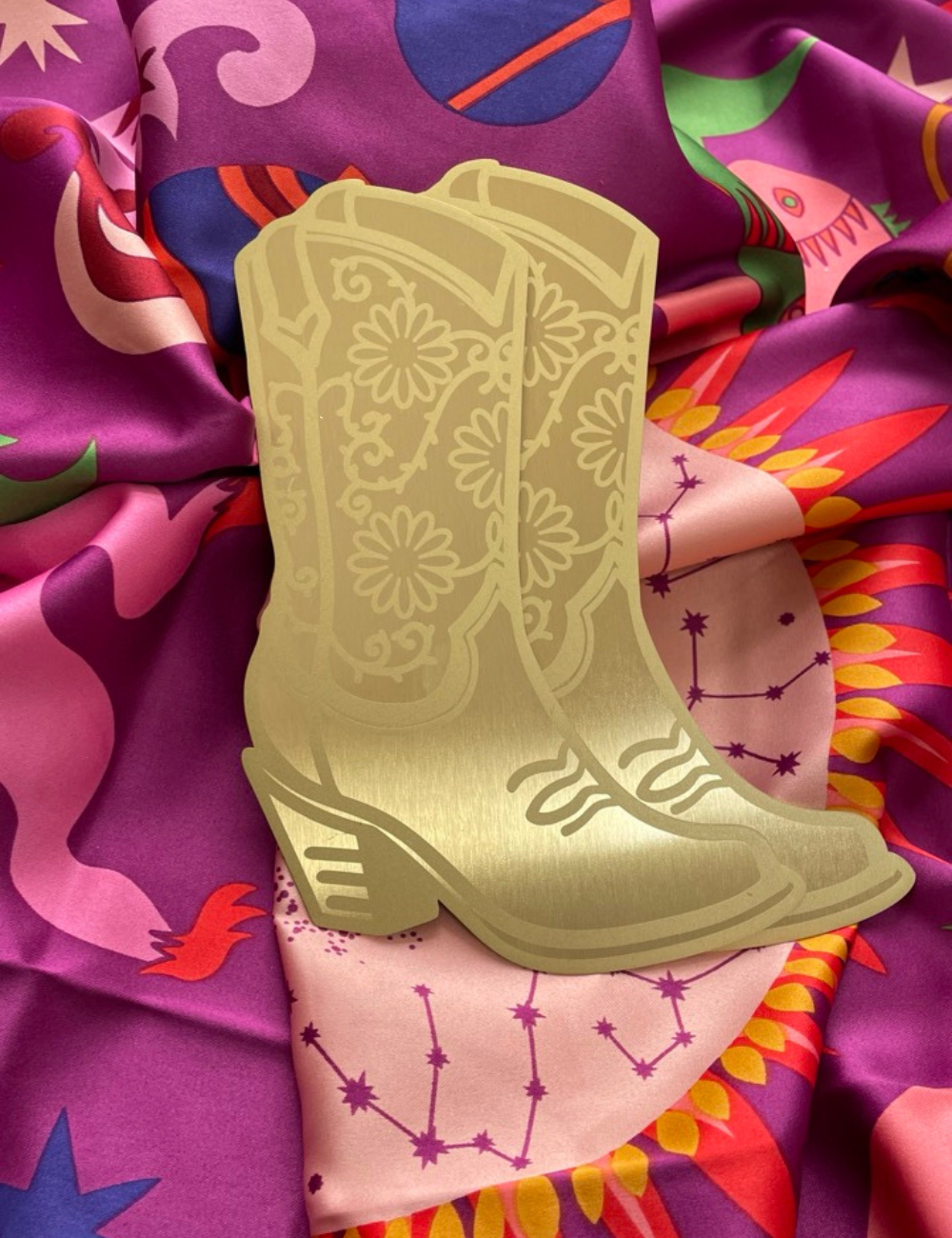 Marque page laiton doré bottes cowboy - boutique l'anana(s)
