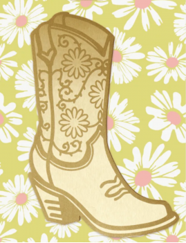 Marque page doré bottes cowboy - boutique l'anana(s)