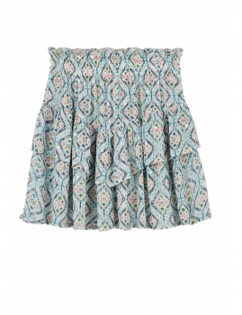 jupe à volants motifs bleus - boutique l'ananas