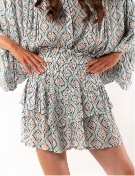 jupe bleu et blanc boho - boutique l'ananas
