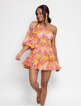 Robe courte fleurie - Boutique L'anana(s)