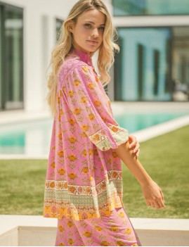 Blouse col v rose JAASE - Boutique L'aNana(s)