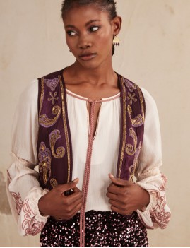 Gilet sans manches brodé CHANDRA NEKANE - Boutique L'anana(s)