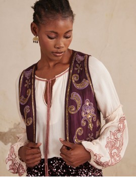 Gilet sans manches violet NEKANE - Boutique L'anana(s)