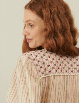 Blousse rayé brodée LOUISE MISHA - Boutique L'anana(s)