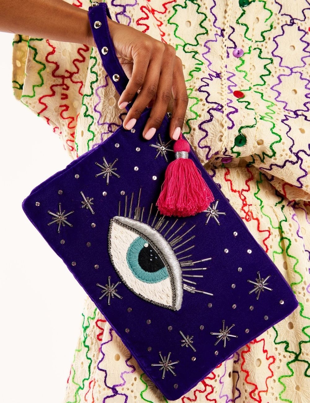Pochette boho violette EUGENIE WILD - Boutique L'aNana(s)