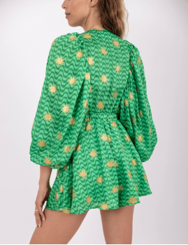 Combinaison manches longues boho verte Sundress - Boutique L'aNana(s)