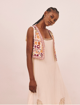 Gilet sans manches boho perles Nekane - Boutique L'aNana(s)