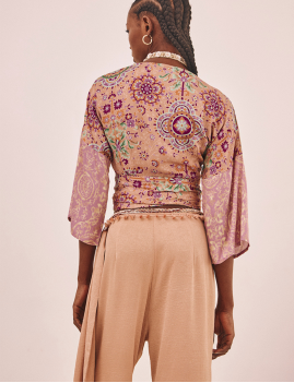 Top col v manches longues boho Nekane - Boutique L'aNana(s)