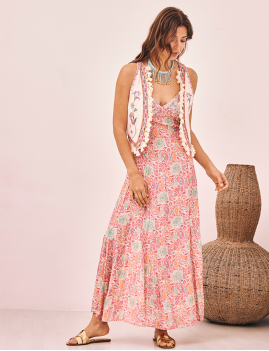 Robe longue à bretelles bohème Nekane - Boutique L'aNana(s)