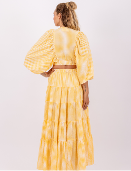Top vichy manches bouffantes ALICIA Sundress - Boutique L'ananas