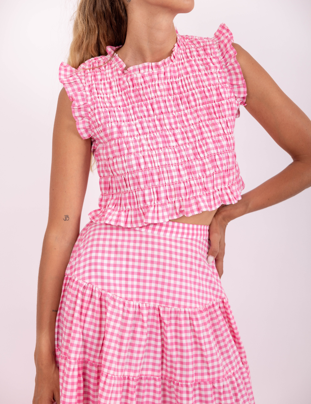 Haut smocké rose femme MALONE Sundress - Boutique L'ananas