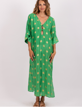 Robe verte brillante femme LEANDRE Sundress - Boutique L'ananas