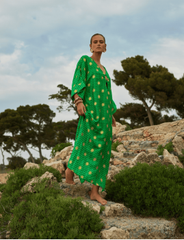 Robe longue verte LEANDRE Sundress - Boutique L'ananas