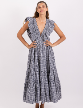 Robe longue à carreaux SHANDRANI Sundress - Boutique l'ananas