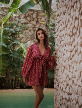 Robe d'été rouge femme bohème SIA Sundress - Boutique L'ananas